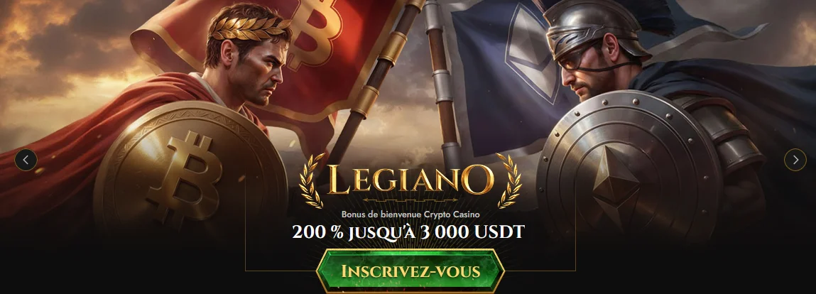 Legiano – bonus crypto de bienvenue, 200% jusqu'à 3000 USDT